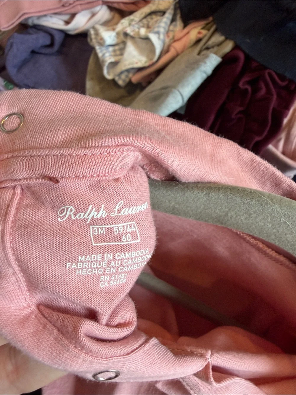 Ralph Lauren baby girl Pink Long-Sleeve Turtleneck One-Piece 3 months
